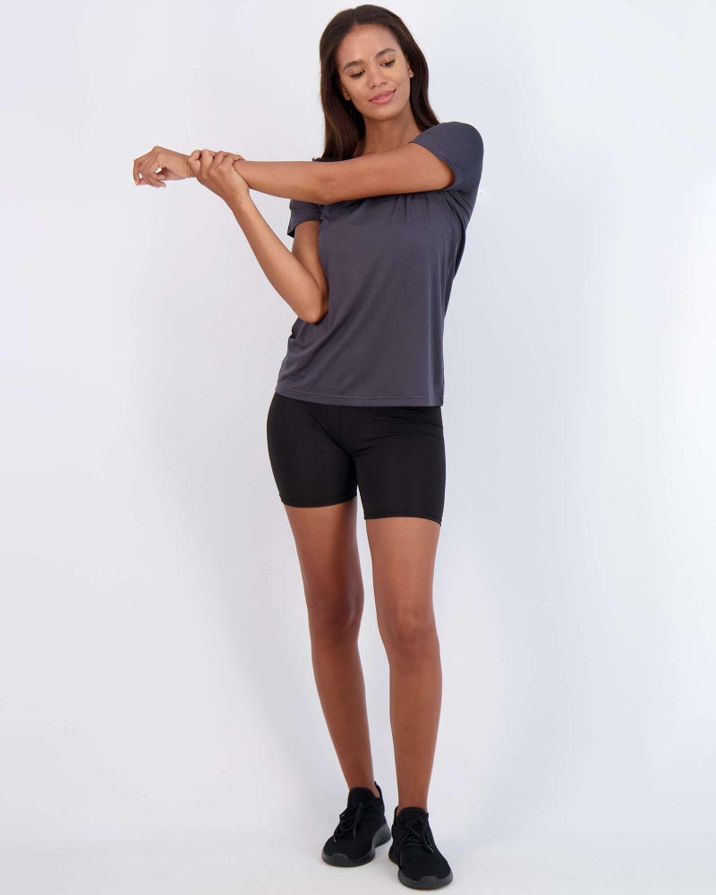 REALESSENTIALS Real Essentials 5 Pack: Women's Short Sleeve T-Shirts Workout Tops Fitness Pilates Gym Activewear Athletic (Plus Available), Set 6, XXL, Pack of 5 - Image 5